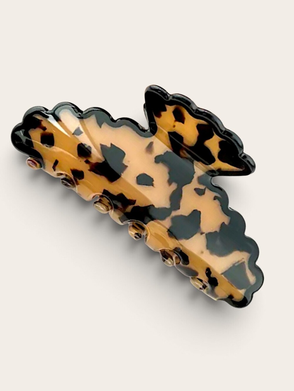 Scalloped Hair Clip In Tortoise (same as Anthro) 3.75" x 1.75" NWOT
